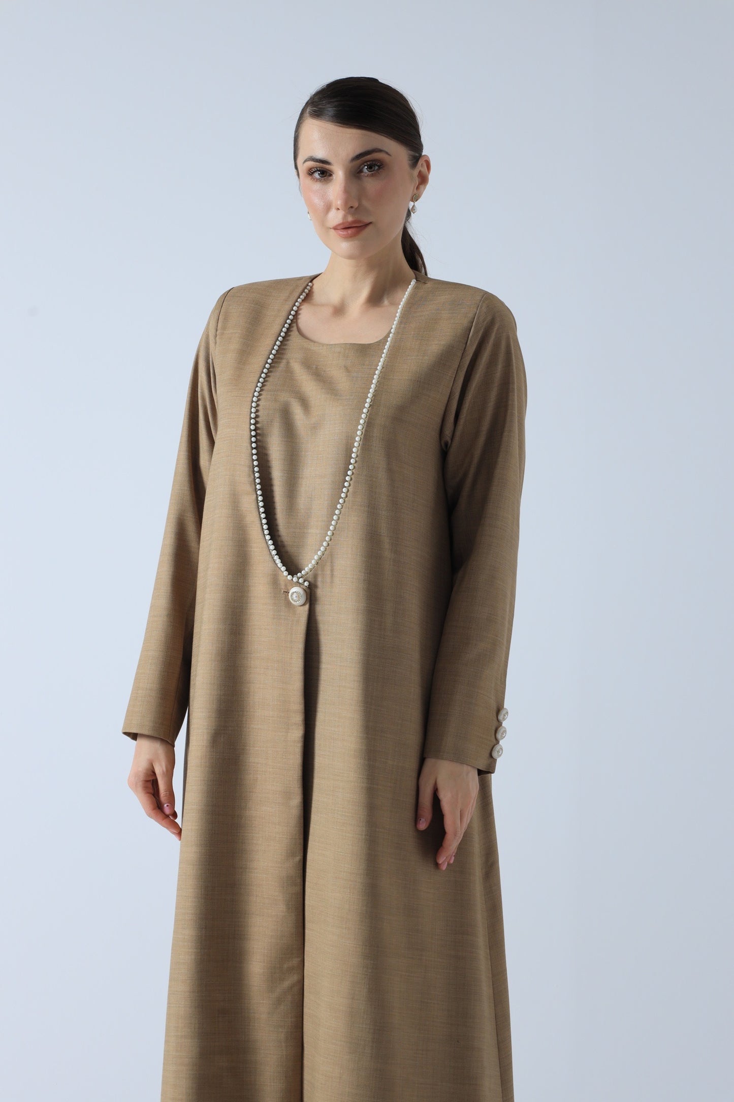 LINEN ABAYA WARM BEIGE