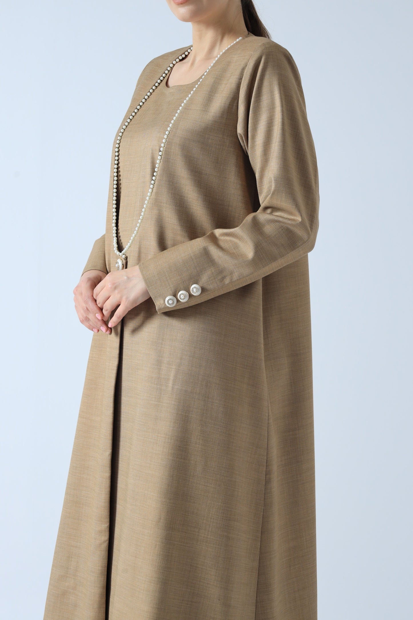 LINEN ABAYA WARM BEIGE