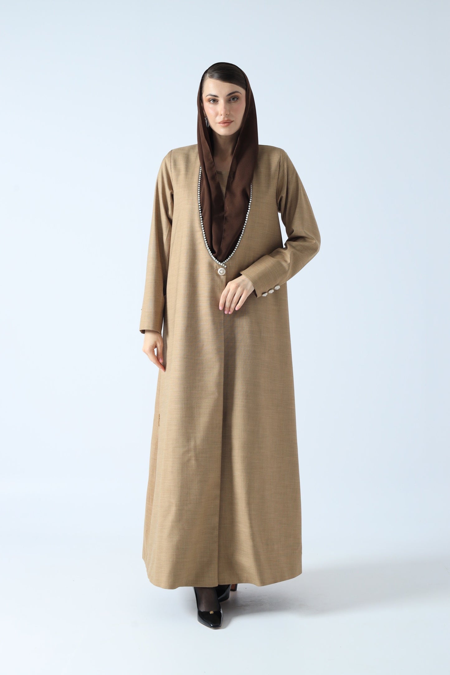 LINEN ABAYA WARM BEIGE