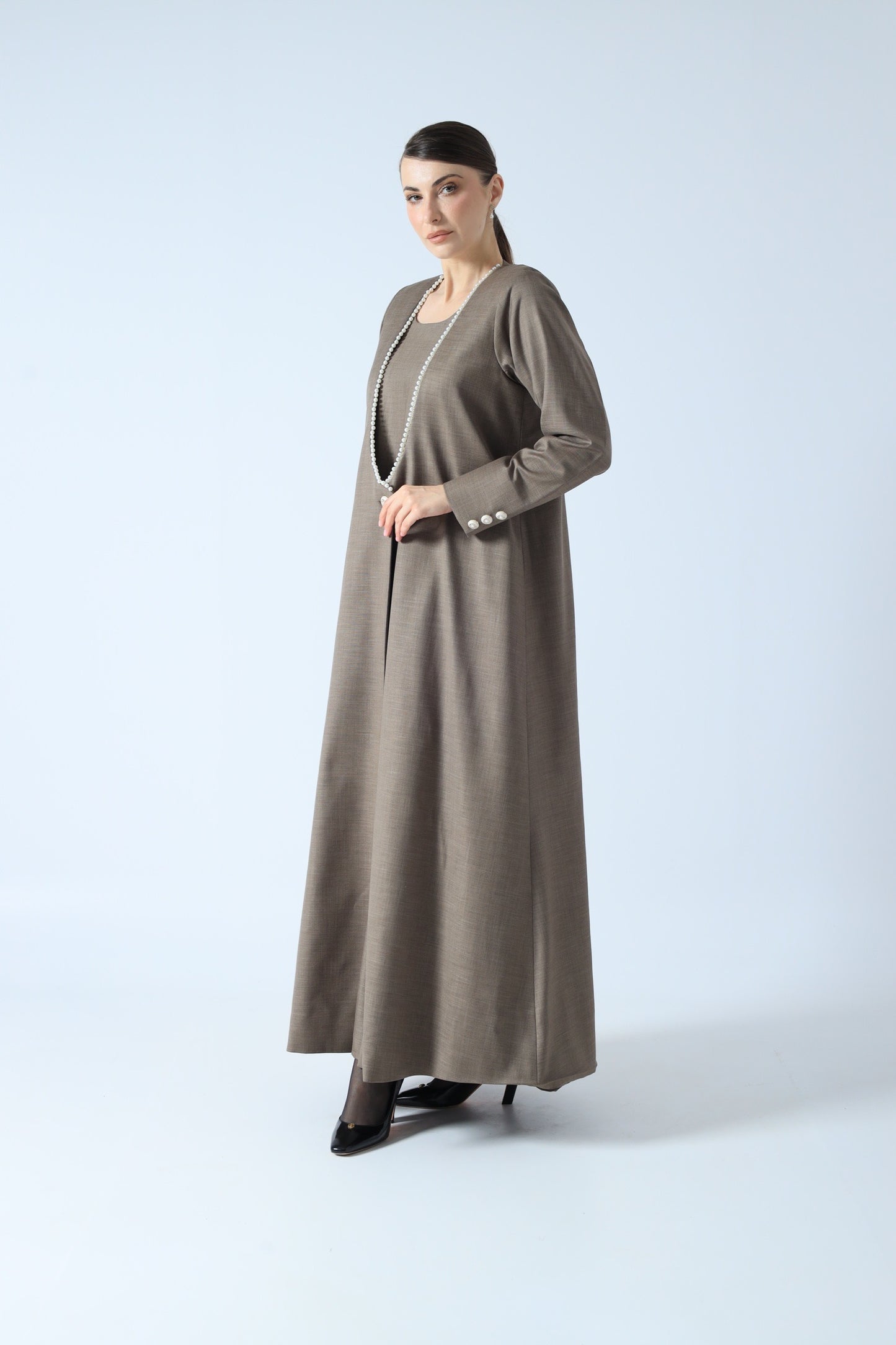 LINEN ABAYA MOCHA