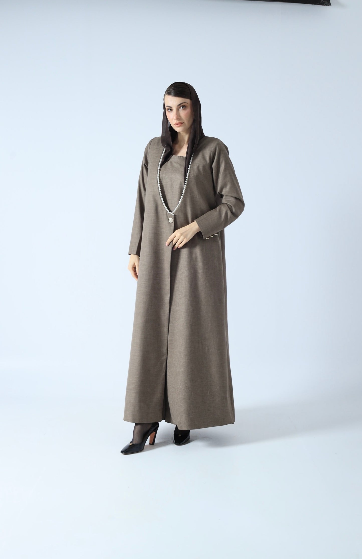 LINEN ABAYA MOCHA
