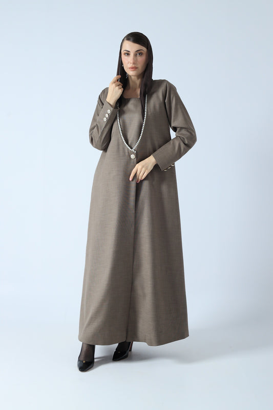 LINEN ABAYA MOCHA